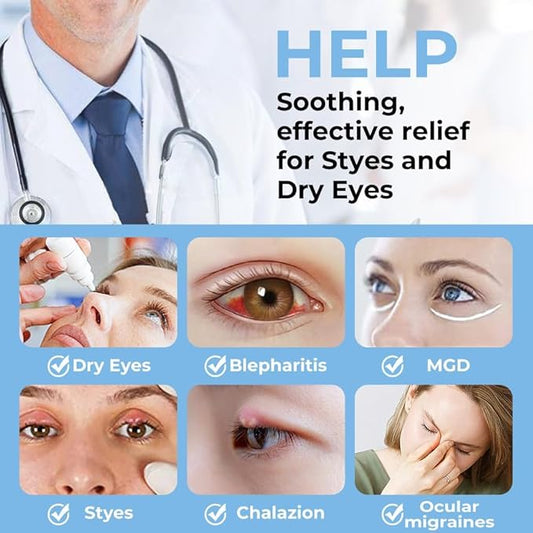 Aroma Season Heated Eye Mask for Dry Eyes, Warm Eye Compress with Flaxseed Graphene FIR for MGD, Dry Eye Syndrome, Chalazion Blepharitis Treatment, Steam Moist Heat Therapy to Unclog Glands (Black)
