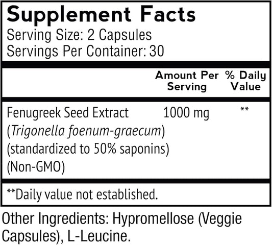VitaMonk FenuTrax™ Fenugreek Extract 1 Months Supply - Stronger Than Testofen - High-Potency (50%) - Testosterone Support for Men - Muscle Growth, Energy, and Drive (60 Capsules)