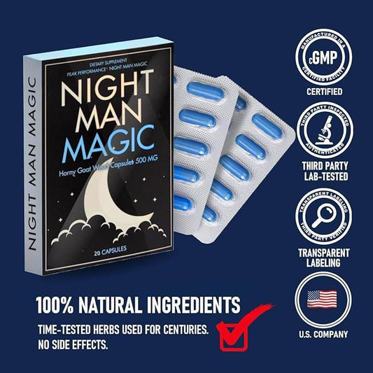 Night Man Magic Bold & Energizing Beads – Extra Strength Formula | 10-Count Power Pearls – A Strong Choice