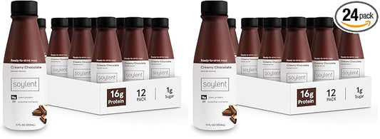 Soylent Chocolate Meal Replacement Shake, Contains 16g Complete Vegan Protein, Ready-to-Drink, 11oz, 24 Pack