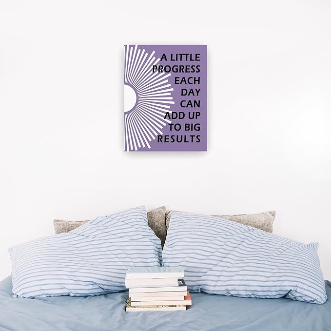 Pugwak Positive Affirmations Wall Decor Canvas Prints - Motivational Framed Canvas Sun Inspirational Taro Purple Wall Art Painting Artwork for Therapy Office Nursery Bedroom Decor Prints 11×14 Inch