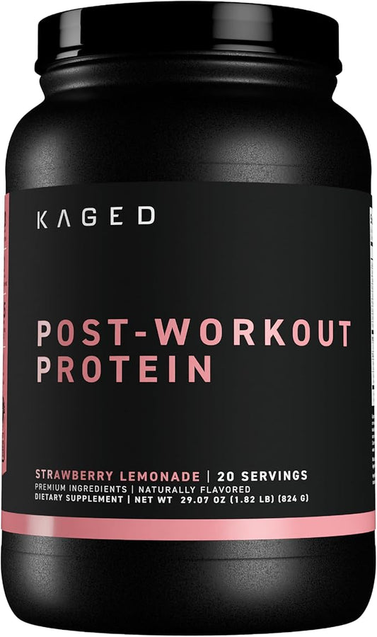 Kaged Post Workout Protein Powder | Strawberry Lemonade | Whey Protein, Creatine, Glutamine & Betaine | Re Recovery Drink | Supports Muscle Building | Supplements for Men & Women | 20 Servings
