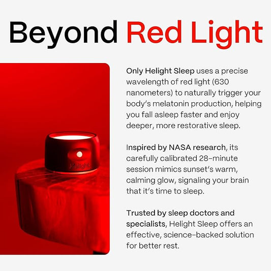Red Light Therapy Sleep Device – Patented & Award Winning 630nm Pure Red Light Lamp Sleep Aid to Support Deep Relaxation – Red Light for Sleep Lamp Backed by Science for Adults & Kids