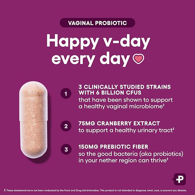 Physician's CHOICE Vaginal Probiotics for Women - pH Balance, Odor Control, Yeast Balance, Vaginal Flora, Moisture, Feminine Health - 6B CFU with Organic Prebiotics and Cranberry Extract - 30 CT