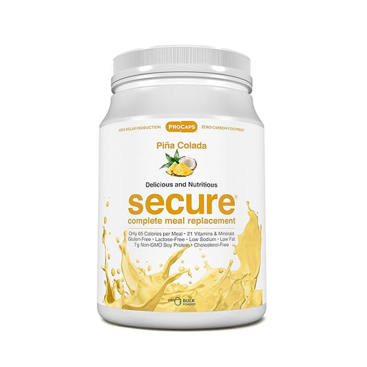 ANDREW LESSMAN Secure Soy Complete Meal Replacement - Piña Colada 60 Servings - Only 65 Calories, 7g Non-GMO Soy Protein, Vitamins and Minerals, Low-Fat, Nutritious and Delicious, Mixes Instantly
