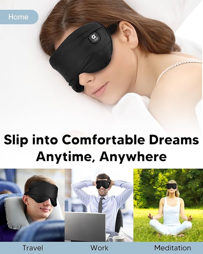 arboleaf Heated Eye Mask for Dry Eyes, Cordless Rechargeable Warm Eye Compress, Temperature Control, Light Blocking, Washable Cover & Travel, 1000mAh Rechargeable Battery