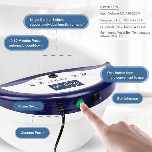 Ionic Foot Bath Detox Machine, Ion Detox Foot Bath Cleanse, LED Display Spa with Heated Belt, Wrist Strap, Arrays, Liners (Portable Handbag)