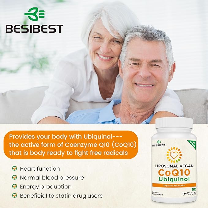 1000mg Liposomal CoQ10 Ubiquinol, 600 Vegan Softgels, High Absorption Ubiquinol CoQ10 Supplement, Active Antioxidant Form of Coenzyme Q10 for Heart Function & Energy Production