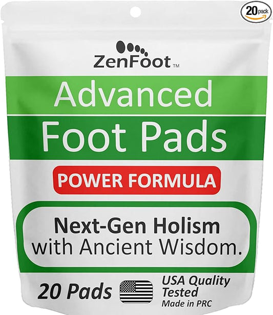 Advanced Foot Pads: Zeolite, Turmeric Curcumin & Ginger Formula | Effective & Natural | Premium Foot Patches 20 Pack