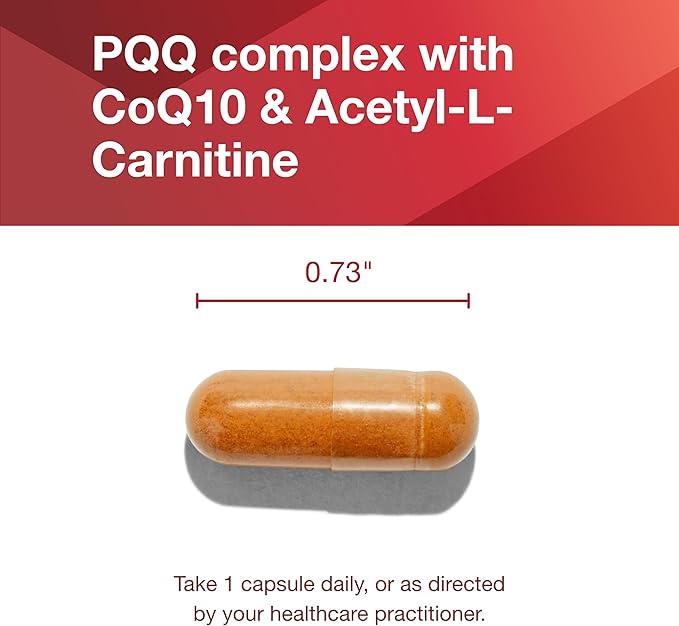 PROTOCOL FOR LIFE BALANCE PQQ Complex - Mitochondrial Health - with CoQ10 & L Carnitine - B Vitamin - Supplement for Energy - 30 Veg Caps