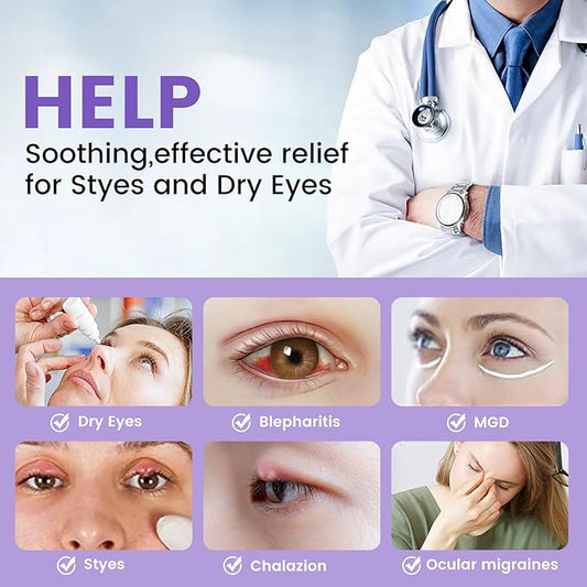 Aroma Season Heated Eye Mask, Warm Eye Compress for Dry Eyes MGD Stye Blephartitis Sinus Migraine, Graphene Heating Element with Natural Lavender Pack (Black)
