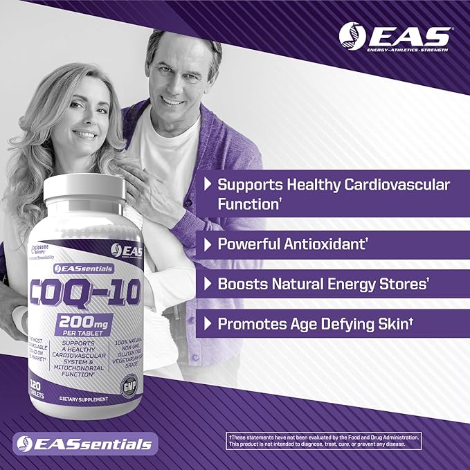 Experimental and Applied Sciences COQ-10 200mg | Antioxidant Supporting Heart Health & Energy Production | Gluten Free, Non GMO | Better Absorption with Cyclosome Delivery | 120 Tablets