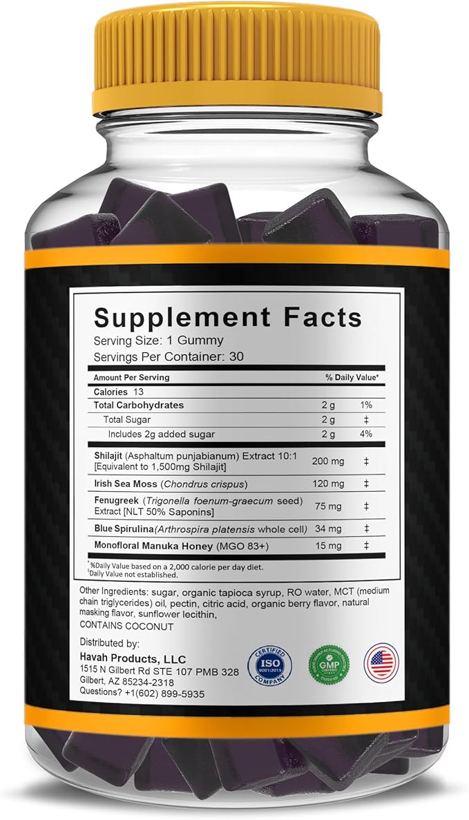 Vigor Force Maximum Strength Performance Gummies VigorForce Premium Gummy Supplement, Vigor Force Maximum Strength Advanced Shilajit Supplement, Vigor Force Advanced Formula Gomitas (30 Gummies)