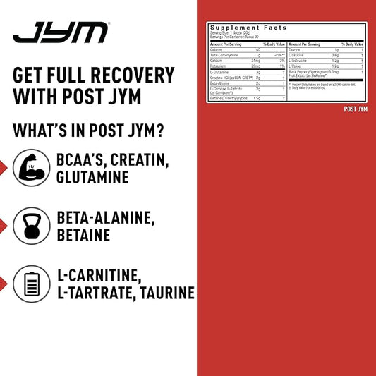 Post JYM Active Matrix - Post-Workout with BCAA's, Glutamine, Creatine HCL, Beta-Alanine, and More JYM Supplement Science Fruit Punch, 30 Servings
