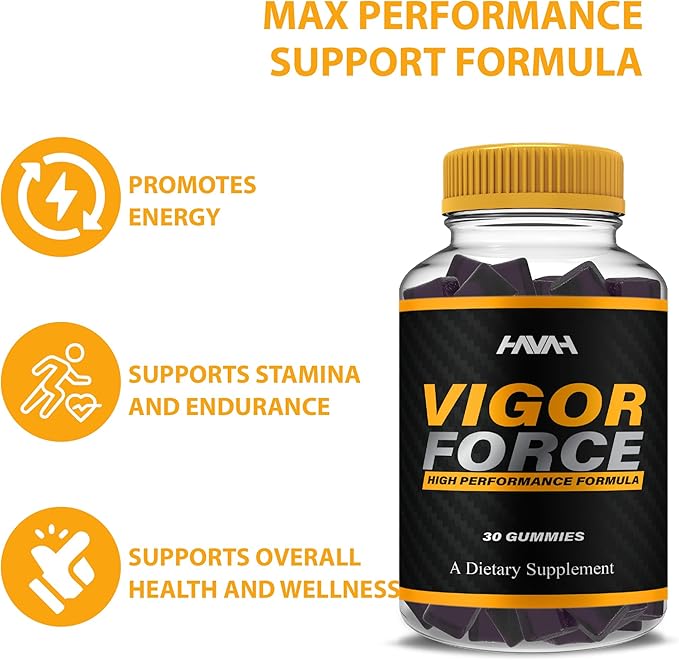 Vigor Force Maximum Strength Performance Gummies VigorForce Premium Gummy Supplement, Vigor Force Maximum Strength Advanced Shilajit Supplement, Vigor Force Advanced Formula Gomitas (30 Gummies)