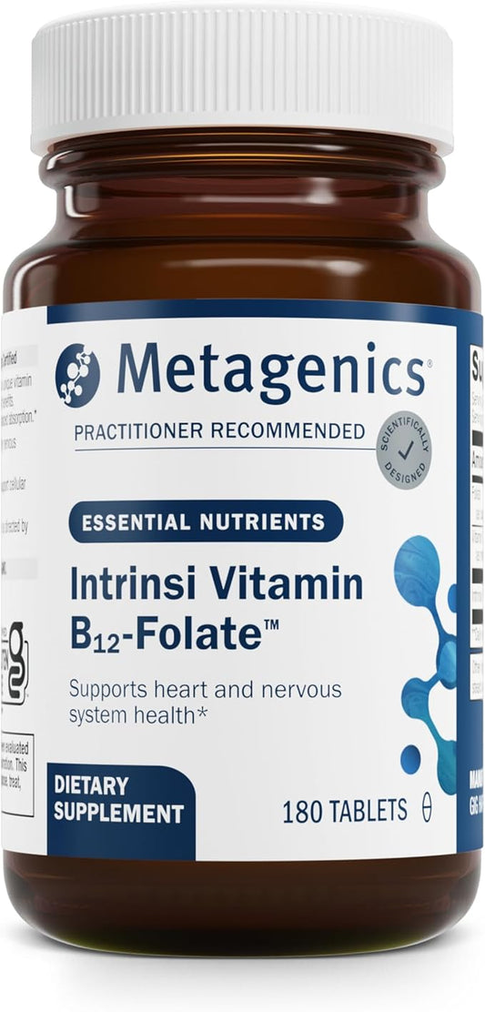 Metagenics Intrinsi Vitamin B12-Folate - Nervous System & Heart Health Support* - With Intrinsic Factor for Absorption* - Vitamin B12 & Folate - Methylcobalamin - 180 Tablets