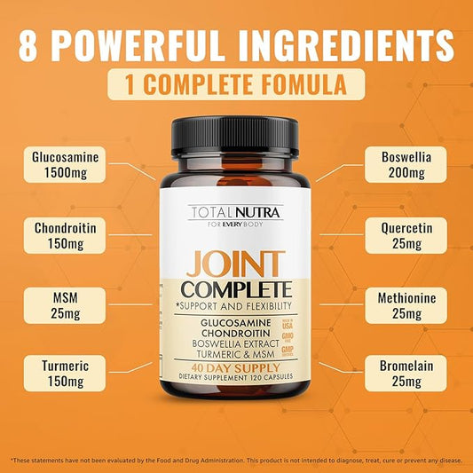 Glucosamine Chondroitin MSM Turmeric 2100mg – Joint Complete Capsules, Advanced Strength Joint Support Supplement for Adults Hands Back Knee Mobility – Bone & Joint Health Supplements for Men & Women