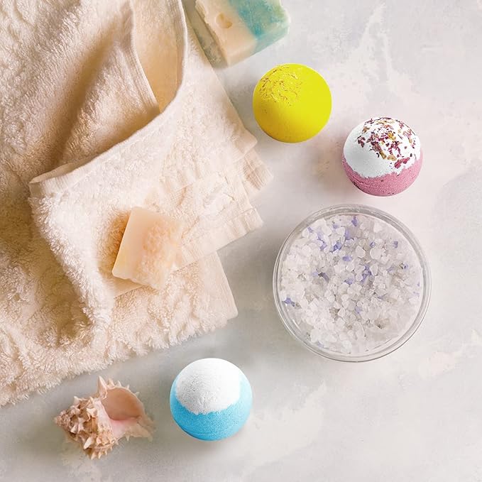 12Pcs Bath Bombs Gift Set, Fizzy Bubble Organic Bath Bomb for Kids Women Men, Handmade Natural Vegan Bath Bomb with Different Organic Essential Oils, Perfect for Bubble and Spa Bath