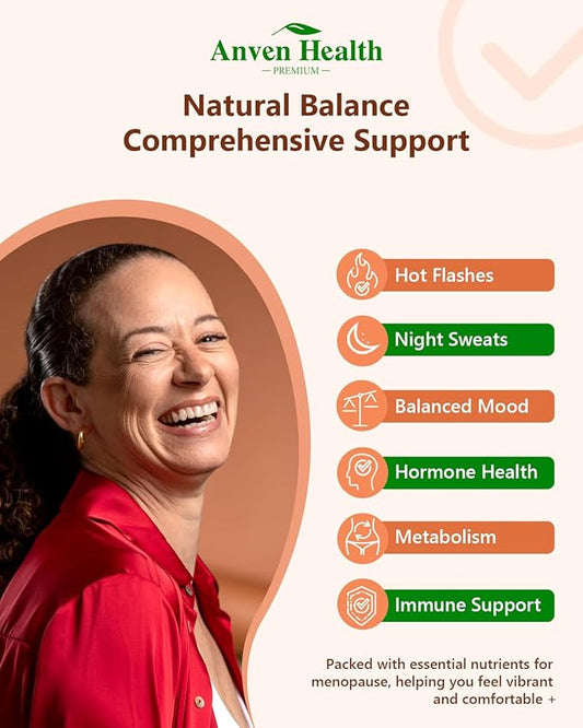 Menopause Supplements for Women Menopause Probiotics Relief, Supports Hot Flashes, Night Sweats, Bloating & Gut Health with Herbs, Collagen Peptides, Vitamin B6 & D3 | 180 Veggie Caps