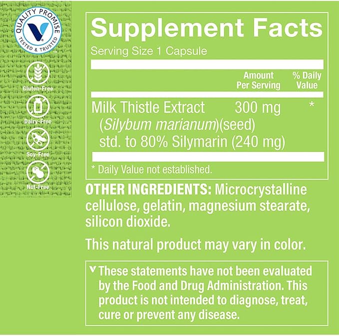 The Vitamin Shoppe Milk Thistle Extract 300 MG (200 Capsules)