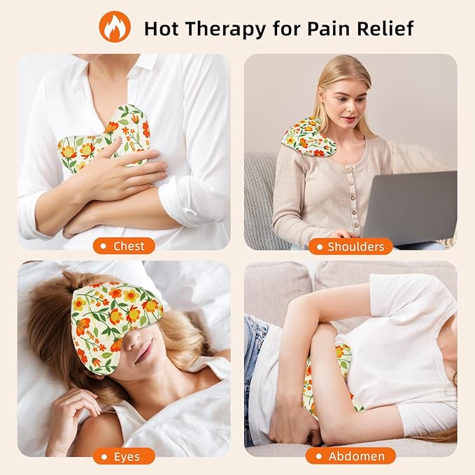 Heart Weighted Eye Mask, Heated Eye Masks for Dry Eyes, Warm Compress for Eyes, Multipurpose for Cramps, Joints, Neck, Moist Heat Compress for Soothing Muscle Pressure and Relaxation