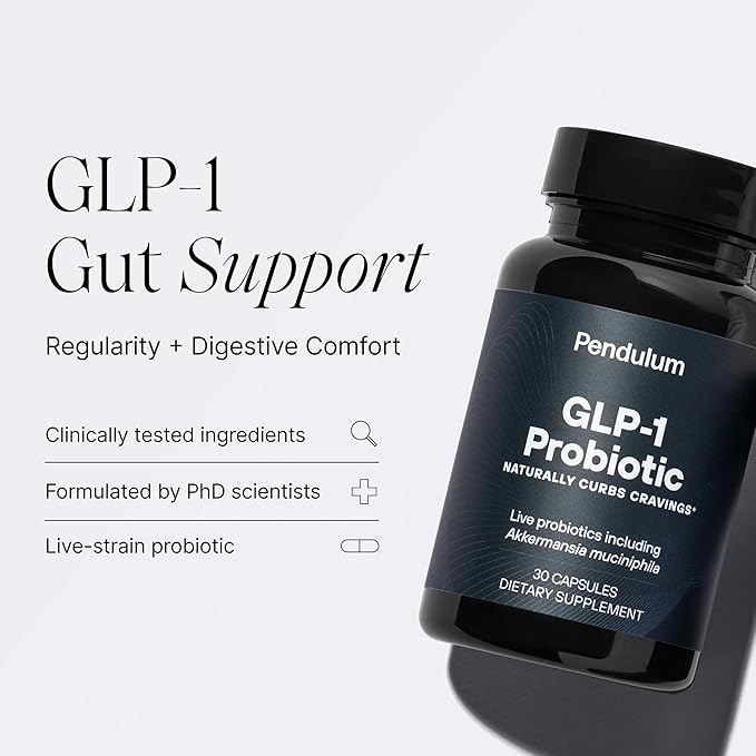 Pendulum GLP-1 Probiotic – Relieves GLP-1 Digestive Issues Like Bloating, Constipation & Diarrhea | Improves Regularity & Gut Health with Akkermansia & Other Strains (30 Capsules)