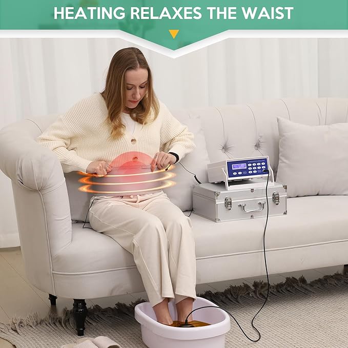 Ionic Detox Foot Bath Machine, Foot Detox Machine Ionic Detox Foot SPA System with Wrist Strap, Far Infrared Waistbelt and Array As Holiday Gift