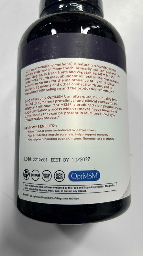 Pure OptiMSM MSM Powder - MSM Supplement - Joint, Skin, Hair, Nails - Kosher, Vegan, Gluten Free, Non-GMO, No Pesticides or Herbicides - 16 oz (Pack of 1)
