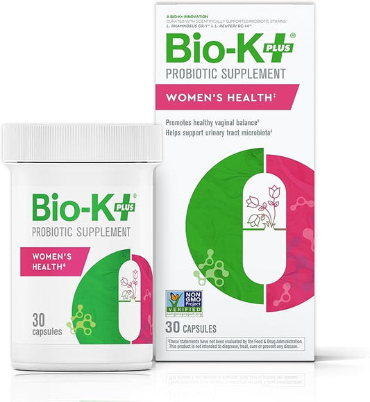 Bio K+ Women’s Health – Probiotic Supplement for Women Supports Vaginal & Urinary Tract Health with 2 Billion CFU 2 Strains, Vaginal Probiotics for Women – 30 Capsules