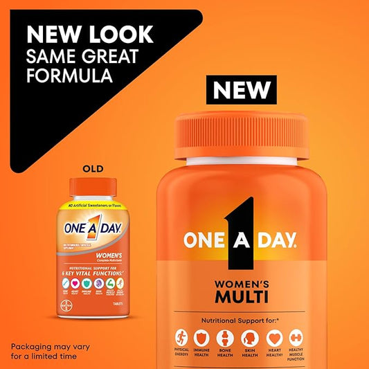One A Day Women’s Multivitamin with Vitamin A, C, D, E and all 8 B vitamins, Calcium, Vitamins for Women, for Bone Health, Skin Health & Immune Health Support , 200 Count