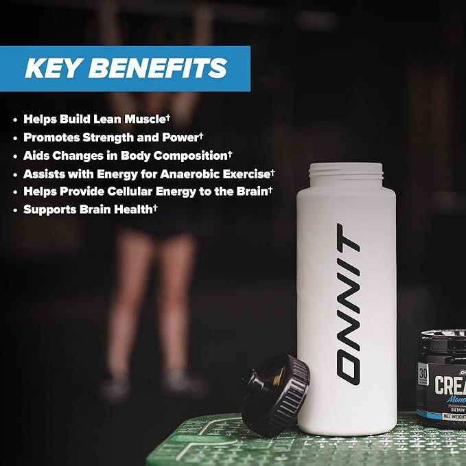 ONNIT Creatine Monohydrate Powder – 5g Premium Creatine for Muscle Strength, Power & Lean Mass, Supports Brain Health & Cellular Energy, Unflavored, 30 Servings, 5.29 oz (3-Pack)