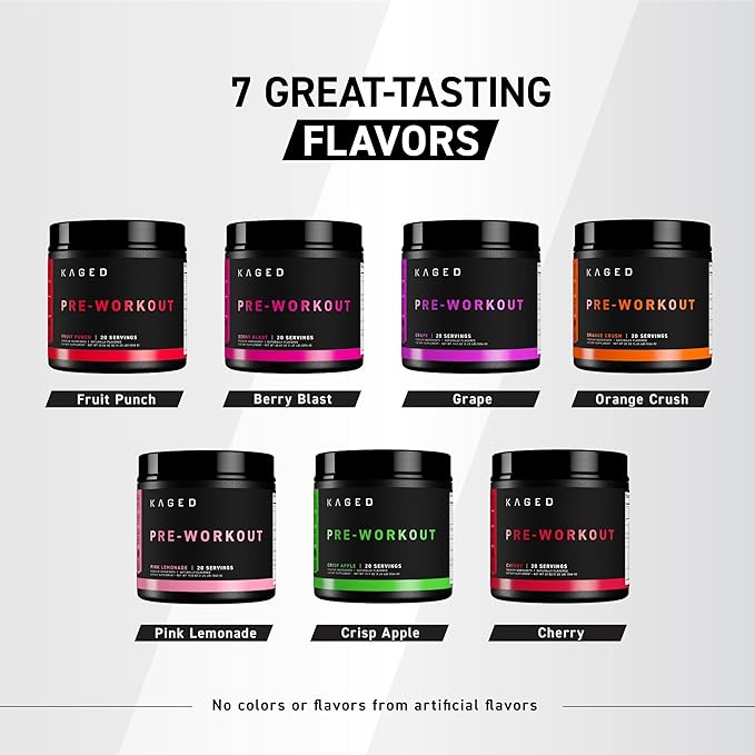 Kaged Original Pre Workout Powder | Orange Crush | Pre-Workout with Creatine, Beta Alanine, L-Citrulline, BCAAs | 274 mg Organic Caffeine | Pre Supplements for Men & Women | 20 Servings