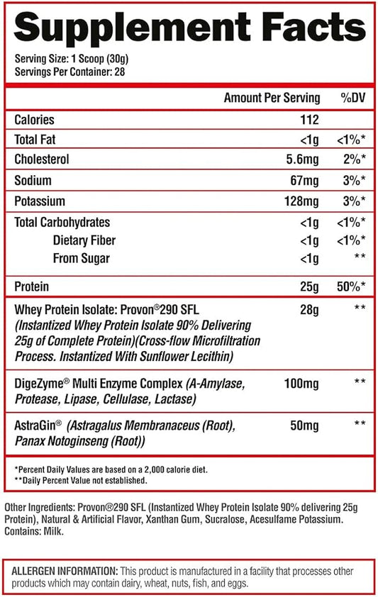 ALPHA LION Superhuman Whey Protein Powder, Great Tasting Pure Whey Protein Isolate, Low Carb, Low Sugar, No Bloat Post Workout, Muscle Recovery & Growth (28 Servings, Hulk Milk)