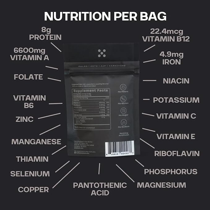 Pluck Pure | Beef Organ Supplement Powder | From 100% Grass Fed & Grass Finished Pastured Beef Liver, Kidney, Spleen, Heart, & Pancreas | 40 Servings