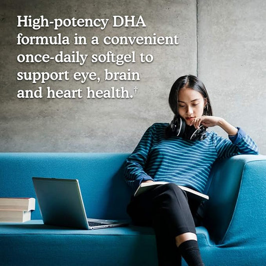 Garden of Life Dr. Formulated DHA 1,000mg Fish Oil - Lemon, Once Daily 1000mg DHA + DPA in Triglyceride Form, Single Source Omega 3 Supplement for Ultimate Eye, Brain & Heart Health, 30 Softgels