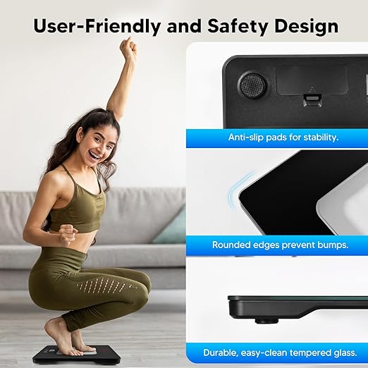 arboleaf Scale for Body Weight, High-Precision Digital Weight Scale, Accurate Measurements, LED Display, Sleek and Durable Design, Lightweight, Ideal for Home Use, 396lb