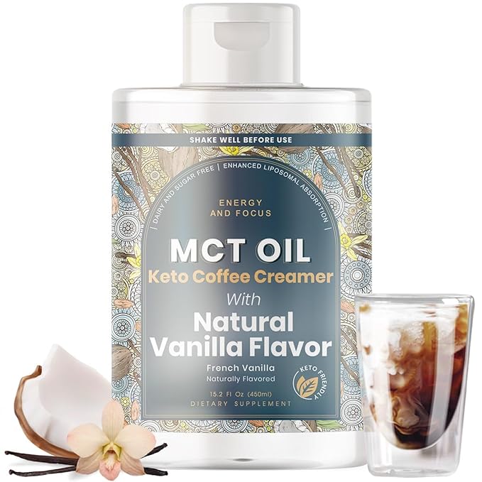 MCT Oil Blend – Vanilla | Keto-Friendly Liquid for Energy & Focus | Dairy-Free, Sugar-Free, Gluten-Free, Vegan | 30 Servings