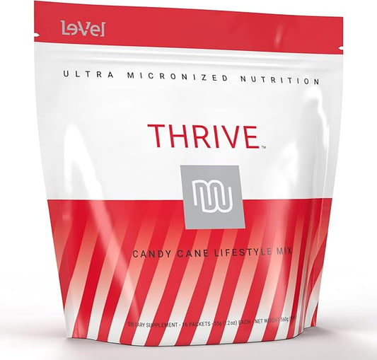 Thrive Protein Shake | 16 Packets (35g Each) | Gluten-Free, Pea Protein Blend, Probiotics, Fiber & Digestive Enzymes | Supports Lean Muscle (16 Packtes (Single Servings), Candy Cane)