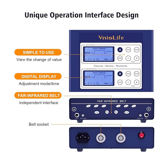 Professional Ionic Foot Bath Detox Machine, Dual Foot Detox Machine for 2 Users with Heating Belt, 5 Detox Mode, Dual Channel, Suitable for Home Beauty Salon Foot Spa Use…