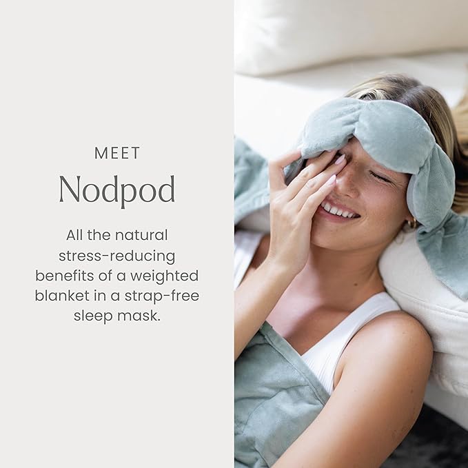 Nodpod Weighted Blanket & Sleep Mask Bundle – Ultra-Soft Body Blanket with Glass Beads + Light-Blocking Eye Mask – Relaxation, Comfort, Travel & Better Sleep - Sage