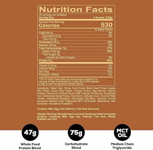 REDCON1 MRE Protein Powder, Peanut Butter Cookie - Meal Replacement Protein Blend Made with MCT Oil & Whole Foods - Protein with Natural Ingredients to Aid in Muscle Recovery (25 Servings)