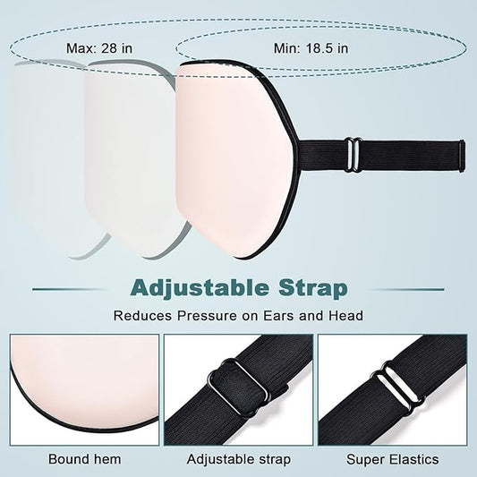 Sleep Mask, Real Natural Pure Silk Eye Masks with Adjustable Strap for Sleeping, Mulberry Silk Eye Sleep Shade Cover, Block Light Reduces Puffy Eyes Traveling Gifts