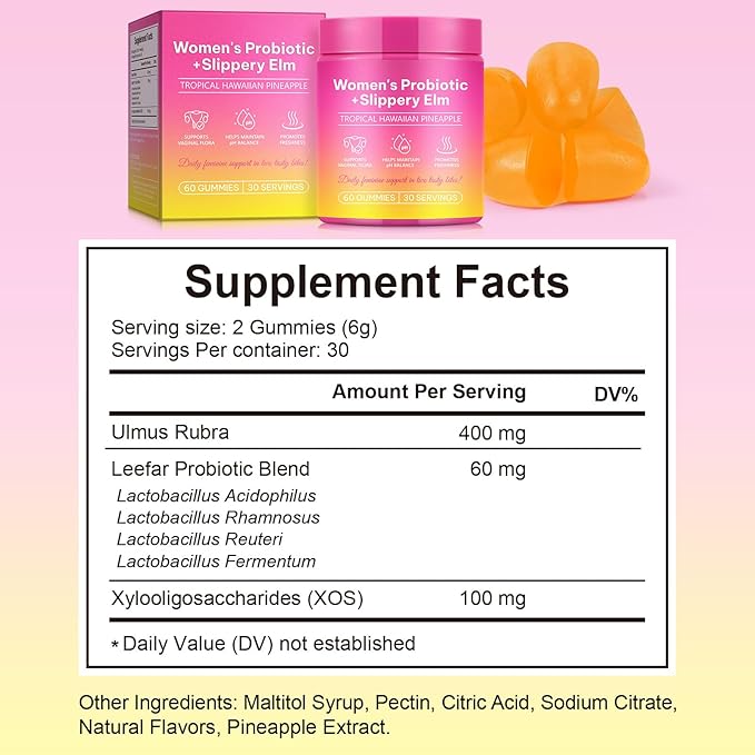 Feminine Probiotics Gummies for Women | Supports pH Balance, Women's Balance Gummies, Gut Health & Immune System | Prebiotics & Lactobacillus Blend | 60 Gummies