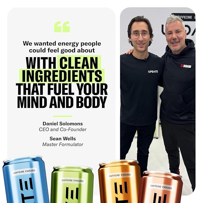 Drink Update Energy Drink with Paraxanthine - Jitter Free, Crash Free, No Overstimulation, No Withdrawal - Caffeine and Sugar Free (Lime, 12 Pack)