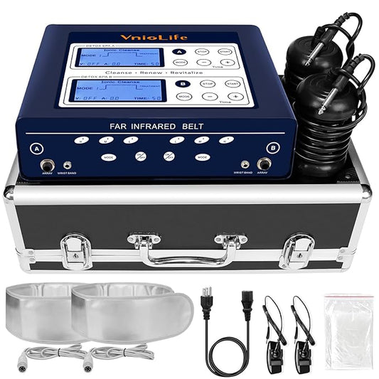 Professional Ionic Foot Bath Detox Machine, Dual Foot Detox Machine for 2 Users with Heating Belt, 5 Detox Mode, Dual Channel, Suitable for Home Beauty Salon Foot Spa Use…