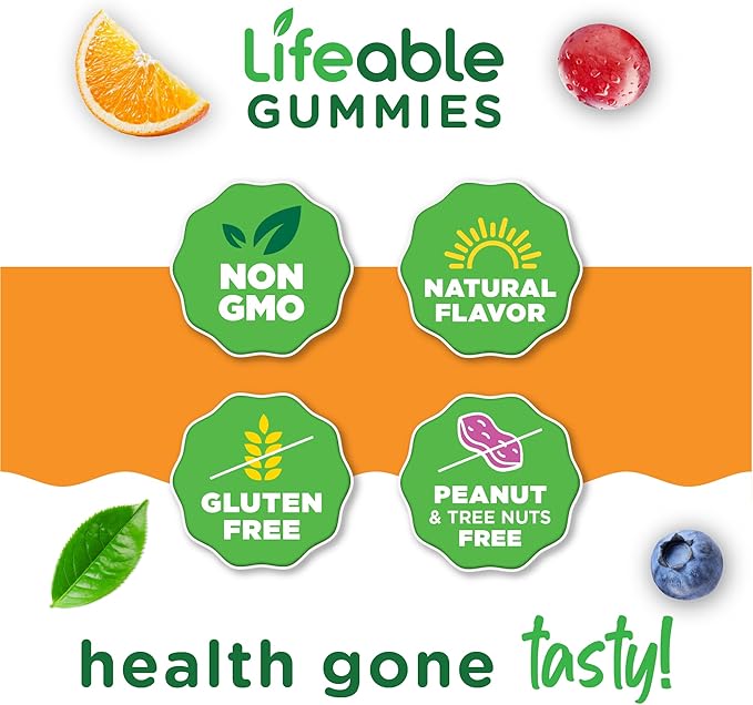 Lifeable Multivitamin for Men Gummies | VIT A, C, D, E, B1, B2, Niacin, B5, B6, Folate, B12, Biotin, Iodine, Zinc, Chromium, Ginseng, Lycopene, Inositol | Mens Multivitamins Gummies | 90 Gummies