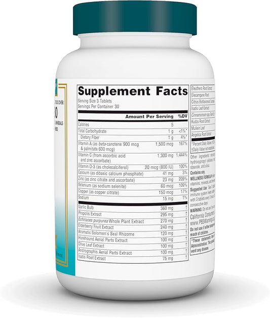 Source Naturals Wellness Formula Bio-Aligned Vitamins & Herbal Defense - Immune System Support Supplement & Immunity Booster* - 90 Tablets