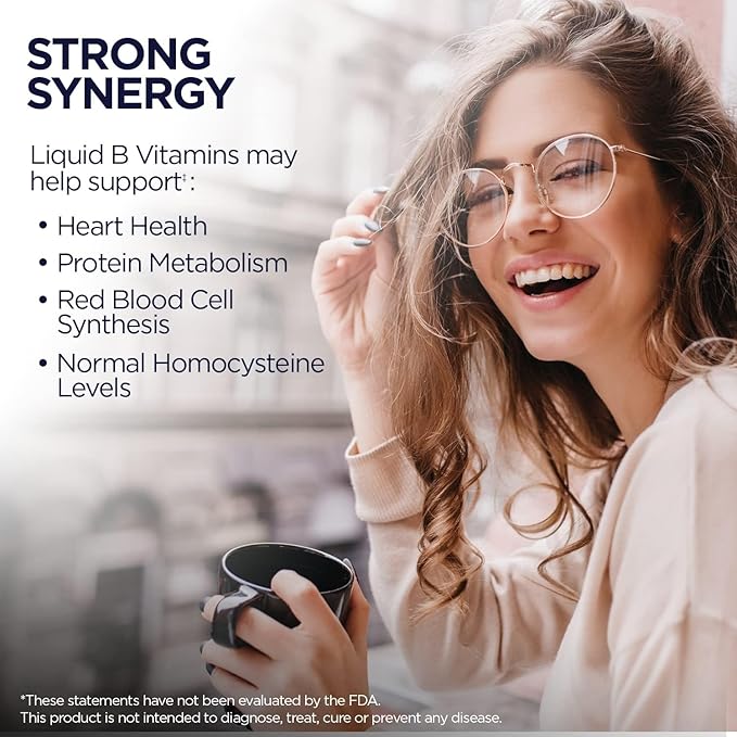 KAL Vitamin B-6 B-12 Folic Acid DropIns, Liquid Vitamin B Supplement Drops, Heart Health, Energy, Red Blood Cell Support with Methyl B12 and Methyl Folate, Natural Mixed Berry Flavor, 59 Servings, 2oz
