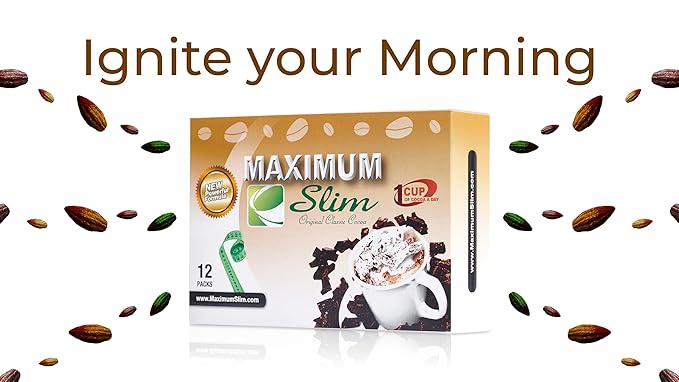 Maximum Slim Premium Instant Cocoa – Creamy, Delicious 4-in-1 Formula with Natural Herbal Extracts for Energy & Vitality, Maximum Satisfaction & Taste. No Side Effects (Laxative-Free) –USA Made, 30 Ct