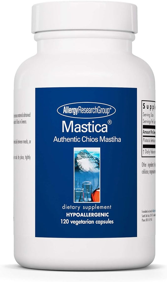 Allergy Research Group Mastica - Mastic Gum Capsules, Digestive Health Supplement for Adults, Mastic Resin Powder Capsules for Gut Health Support - 120 Count